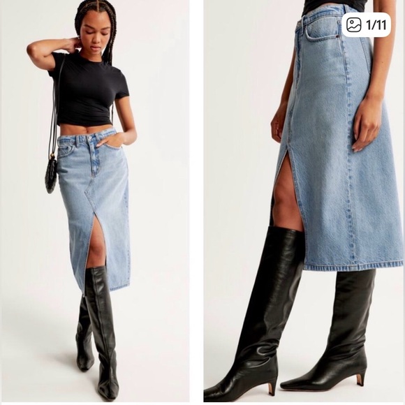Abercrombie & Fitch Dresses & Skirts - NWT Abercrombie & Fitch blue Denim Skirt midi size 34 US 18 plus size